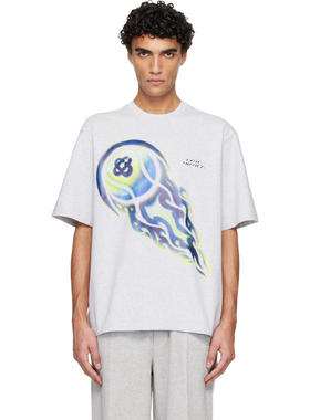 Casablanca 男士 T恤 灰色 Flaming Tennis Ball Oversized T 恤