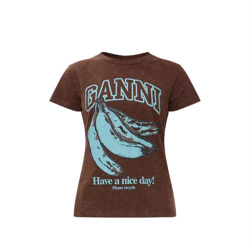 Ganni 甘尼 女士 FW26 T恤 图形印花棉质