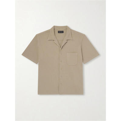 Les Tien 男士 SS26 衬衫 Camp-Collar 件染棉质凸纹布