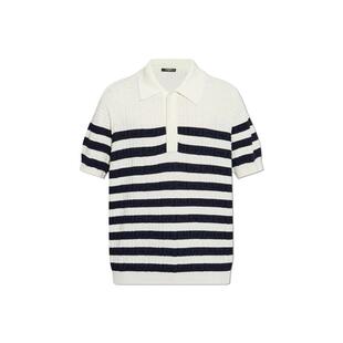 POLO衫 Balmain SS25 男士 条纹羊毛针织 巴尔曼