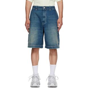 Vetements 维特萌 男士 牛仔短裤 蓝色 Hip-Hop 工装