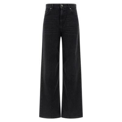 TWINSET 女士 FW25 牛仔长裤 水晶贴花阔腿牛仔裤