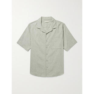 衬衫 Vacation Camp Onia 条纹亚麻混纺衬衫 FW25 Collar 男士