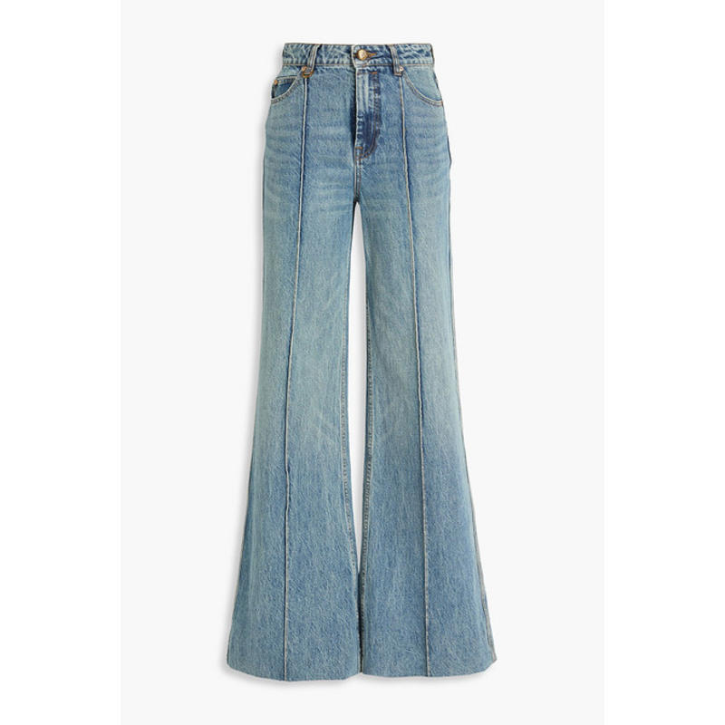 Zimmermann 女士 牛仔长裤 褪色设计高腰阔腿牛仔裤