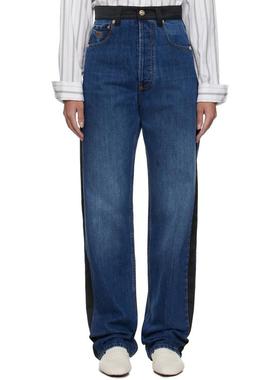 Wales Bonner 男士 SS25 牛仔长裤 蓝色  黑色 Echo 牛仔裤