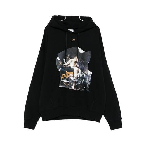 Off-White 男士 FW25 卫衣 灰白色徽标印花抽绳连帽衫