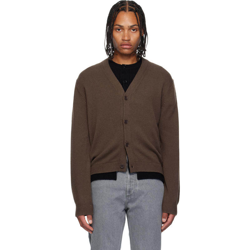 J.W. Anderson 男士 开衫 棕色 Contrast Layered 开衫