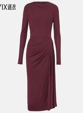 ERDEM 女款crêpe 垂褶针织中长连衣裙 迷衣时尚