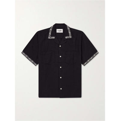 Corridor 男士 FW26 衬衫 Harmony Camp-Collar 刺绣亚麻棉混纺