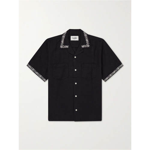 Corridor 男士 FW26 衬衫 Harmony Camp-Collar 刺绣亚麻棉混纺