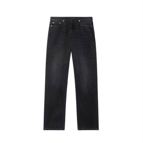 Off-White 男士 FW25 牛仔长裤 米白黑色牛仔裤
