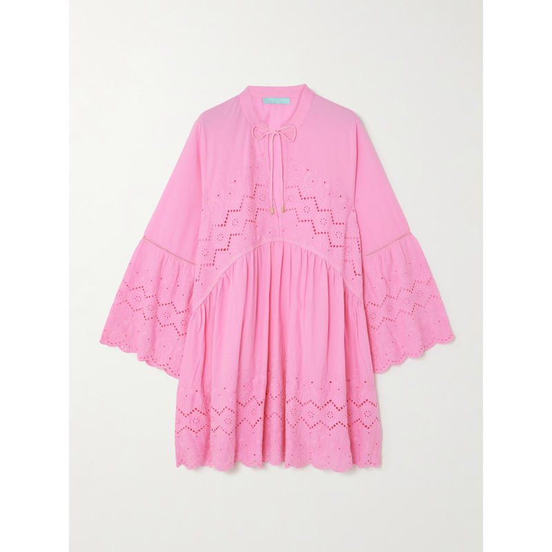 Melissa Odabash 女士 罩衫 Sebenna 英格兰刺绣棉质土耳其式长衫