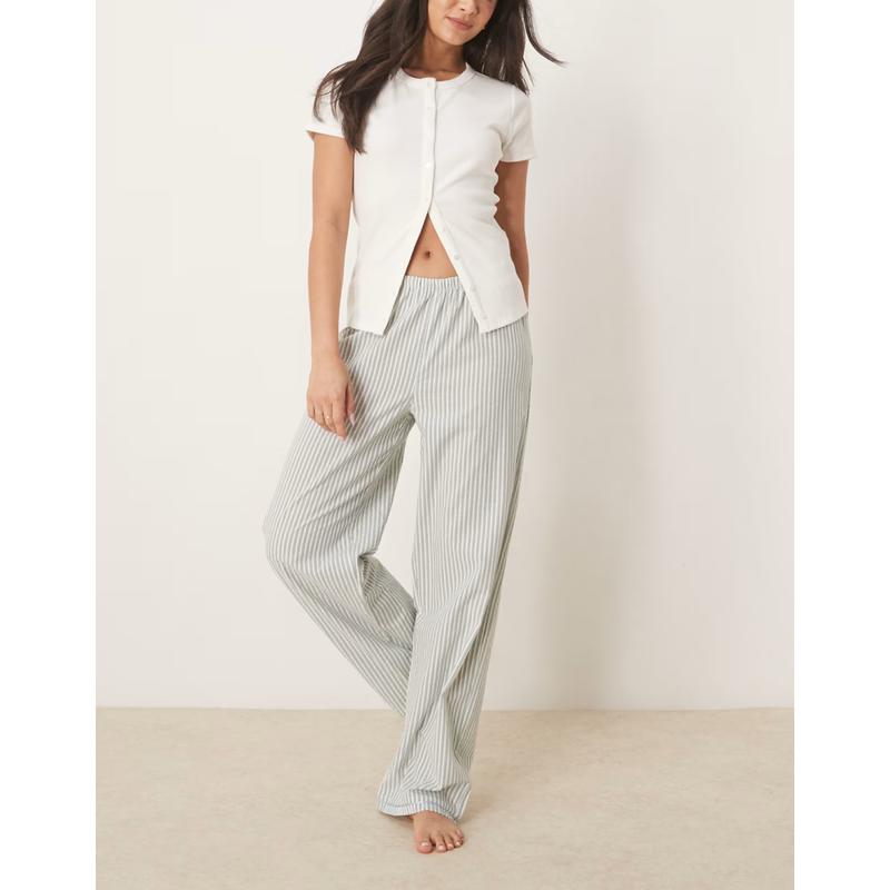 Urban Threads 女士 长裤  Match 混纺纱梭织绿色条纹裤子