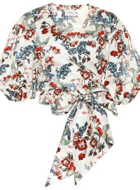 ERDEM 女士 上衣 Cylenne 花朵棉质府绸短款上衣