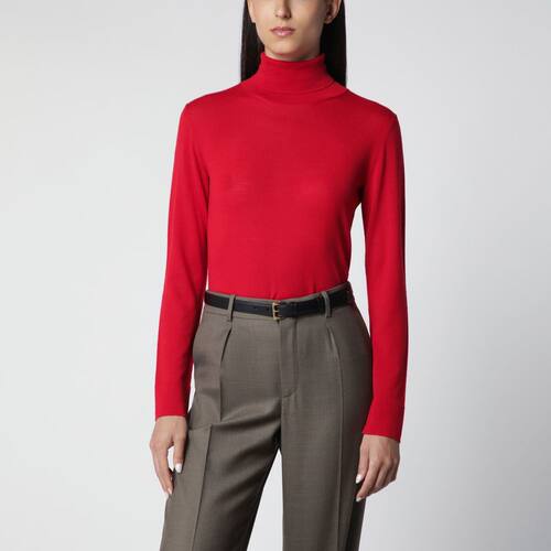 Róhe 女士 FW26 上衣 FINEKNIT 红色羊毛羊绒高领