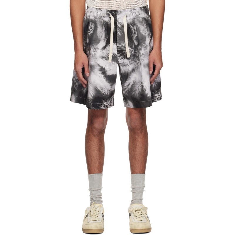 Palm Angels 男士 春夏新品  黑色  白色 Blueprint Palms 短裤