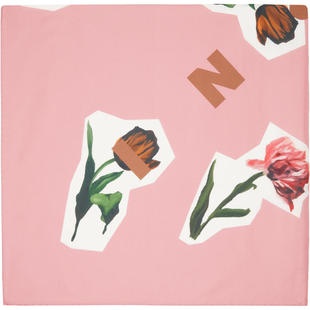 Marni 玛尼 女士 方巾 粉色 Artists 系列 Silk Flower Collage