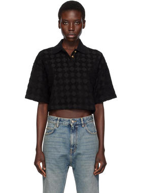 Amiri 女士 POLO衫 黑色 MA Quad Toweling Polo 衫