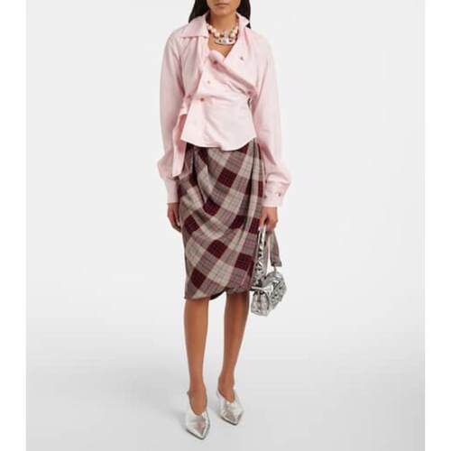 Vivienne Westwood 西太后 女士 衬衫 Orb 褶皱不对称棉质