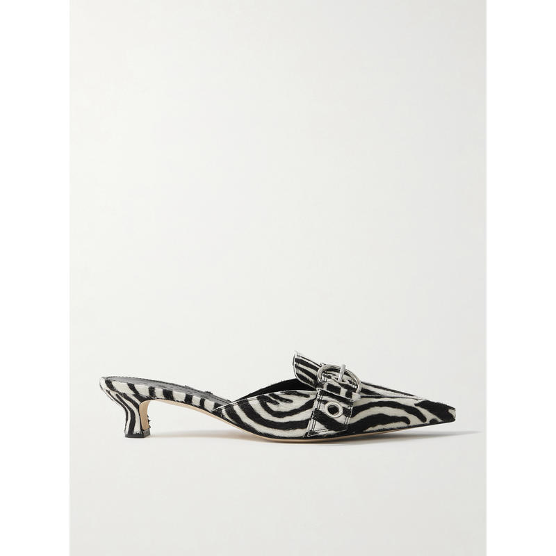 Aeyde 女士 高跟鞋 Danielle 搭扣斑马纹小牛毛凉拖
