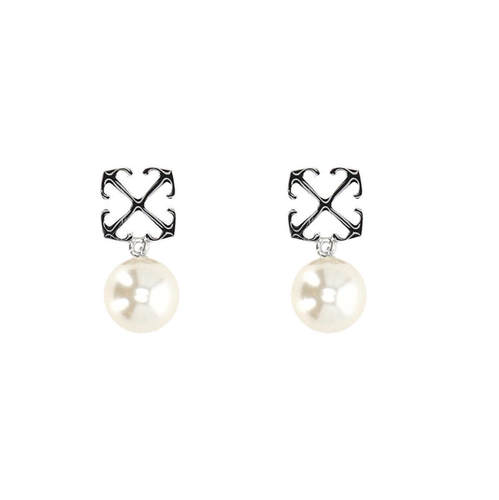 Off-White 女士 SS26 耳环 Bijoux 米白银色