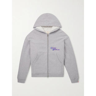 Cherry Los Angeles 男士 卫衣 徽标印花棉混纺针织拉链连帽衫