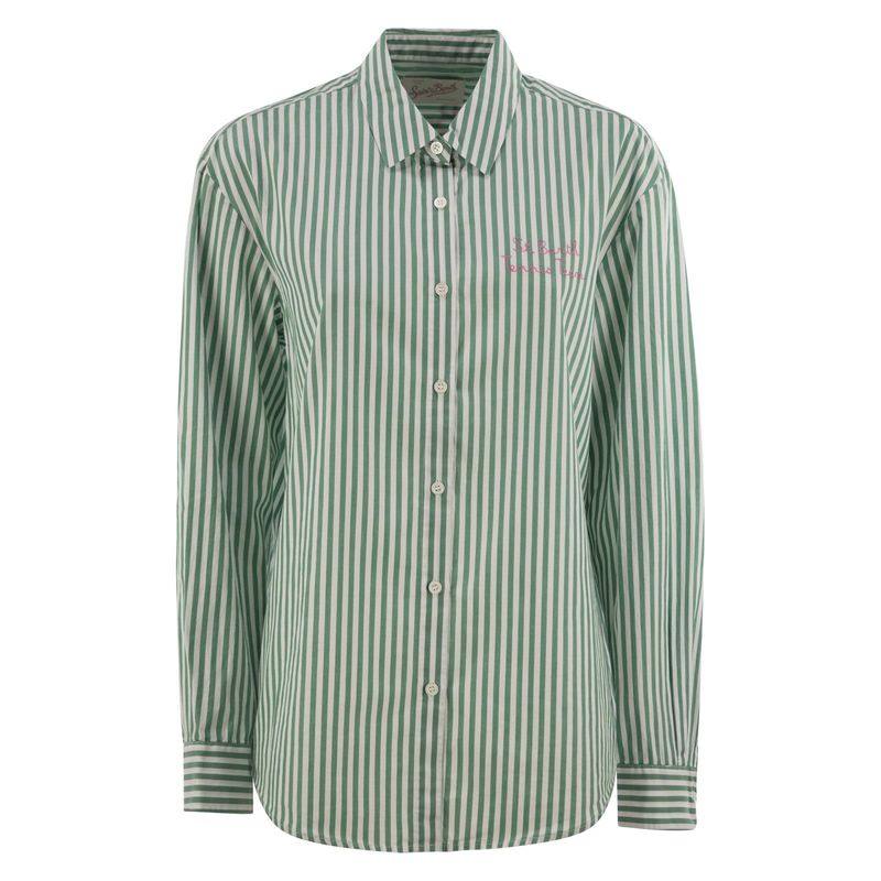 MC2 Saint Barth 女士 SS25 衬衫 條紋布麗吉特襯衫