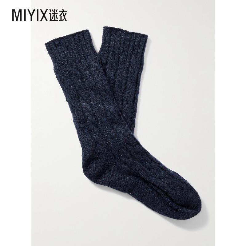 Johnstons Of Elgin 男款Donegal 粗线针织羊绒混纺袜子 迷衣时尚