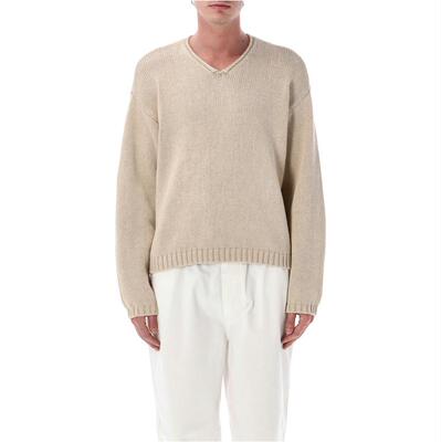 STUSSY 斯图西 男士 SS26 毛衣 Stüssy 宽松V领亚麻棉质