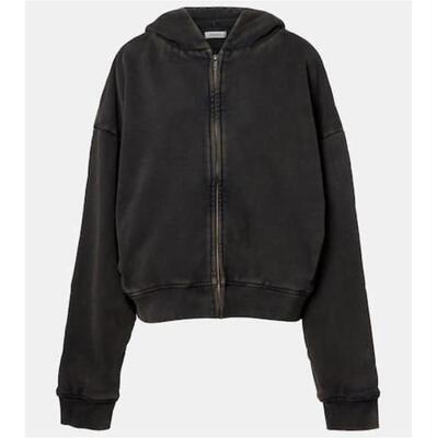 Entire Studios 女士 卫衣 Thermal 棉质抓绒拉链连帽衫