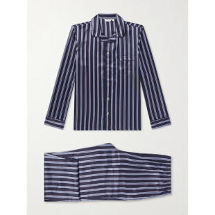 男士 德里克·罗斯 睡衣 Brindisi Derek 条纹真丝缎套装 Rose