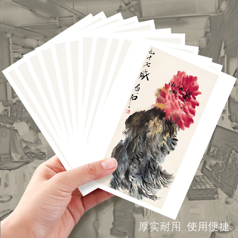 齐白石花鸟草虫美术临摹卡 水墨绘画入门艺术培训教学全套48张