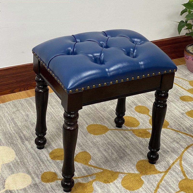 美式化妆凳子实木妆台凳欧式皮质梳妆凳换鞋凳卧室妆凳古筝凳琴凳