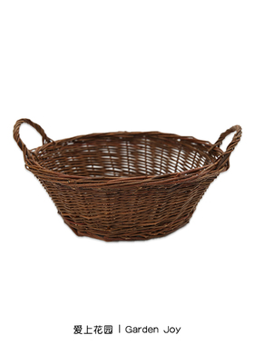 爱上花园丨园艺杂货 手工柳编篮子花篮收纳篮 双耳圆口收底柳梢篮