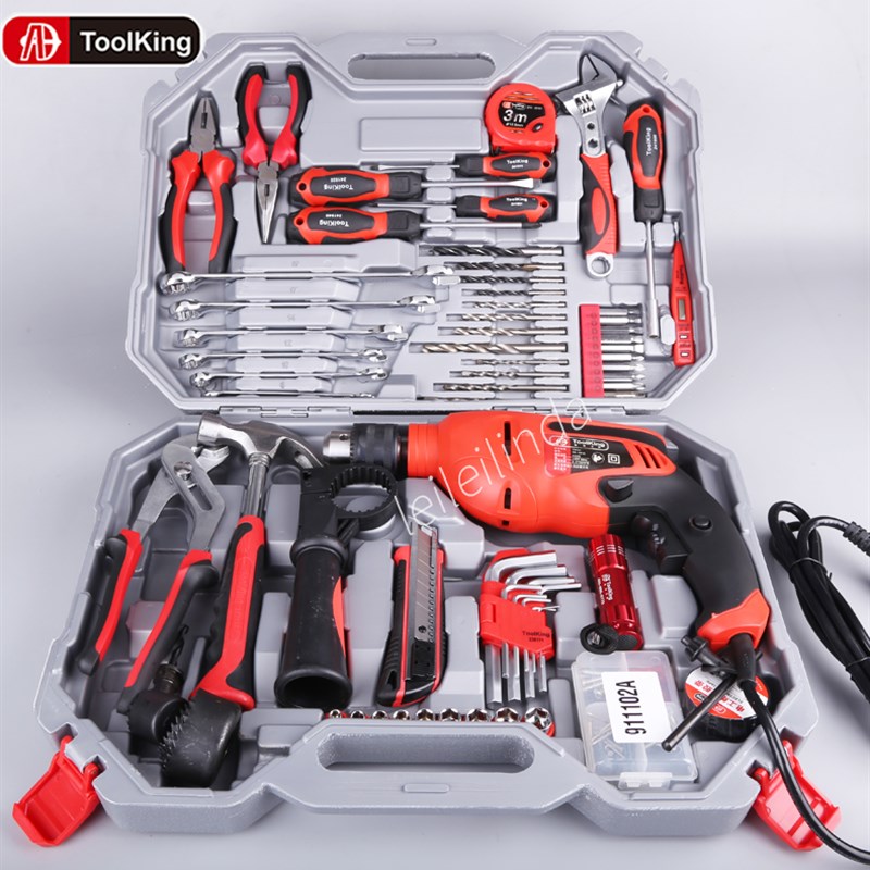 拓进家庭物业电钻工具组套98件电钻手动工具套装五金电工专用家用