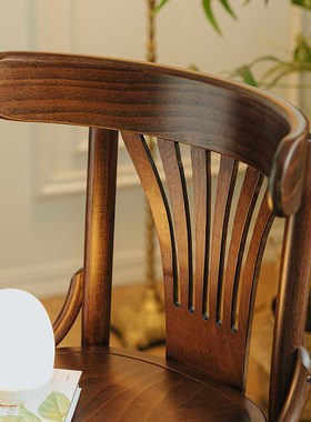 物应56号餐椅法式简约家用书桌椅日式北欧复古靠背实木网红椅ton