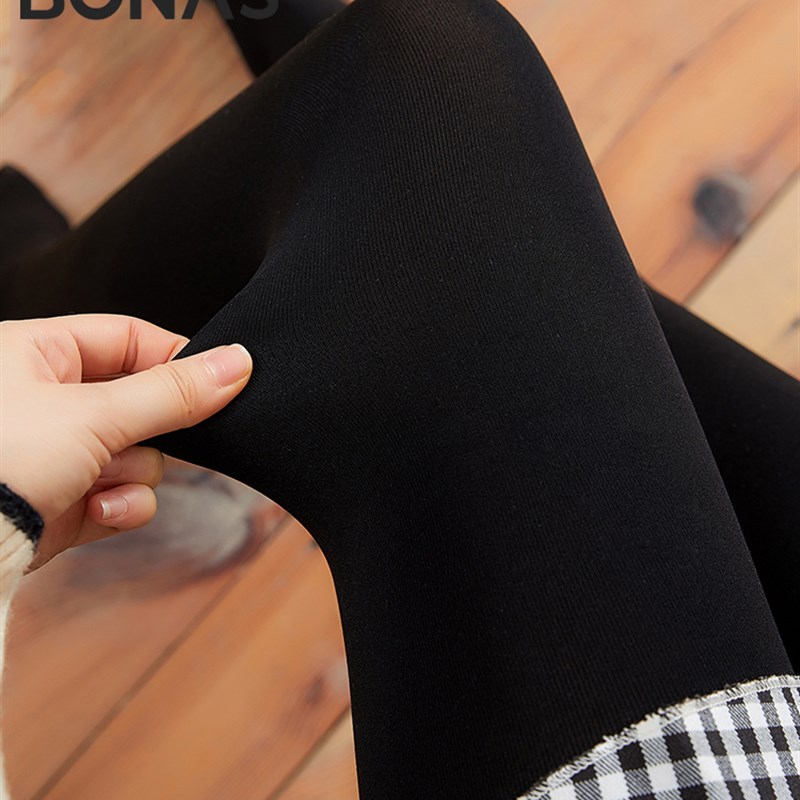 宝娜斯打底袜女春秋原色黑丝性感连裤袜女薄款大码防勾丝加厚裤袜