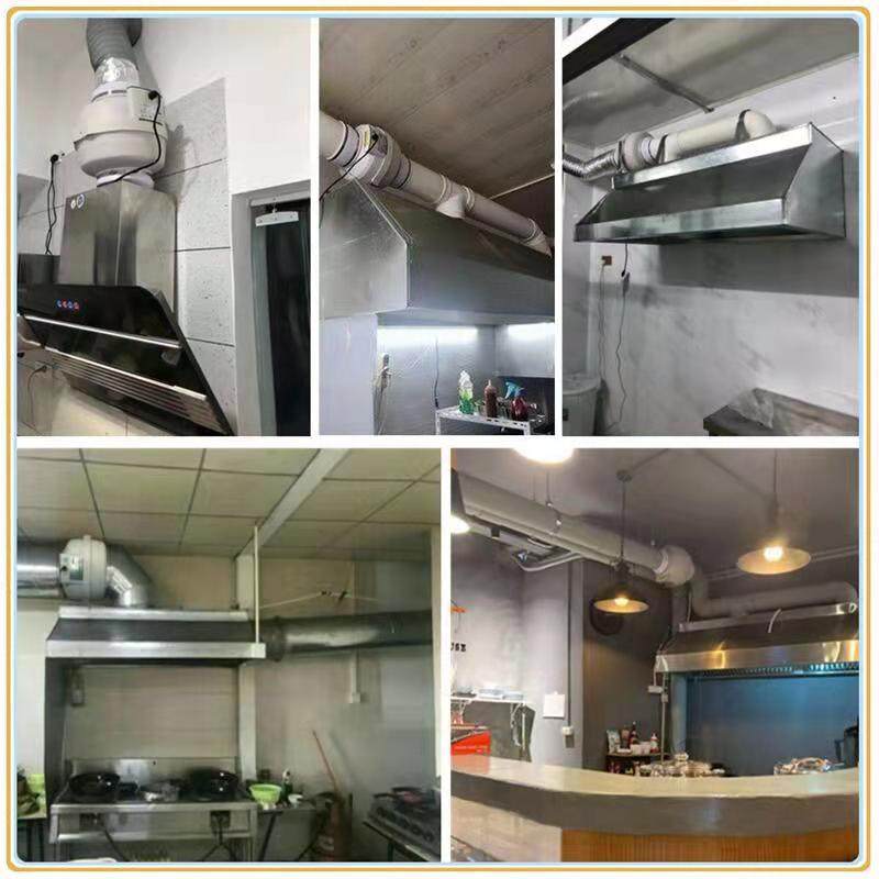 新怡风斜流管道涡轮增压风机静音防水厨房排烟卫生间抽排风换气扇