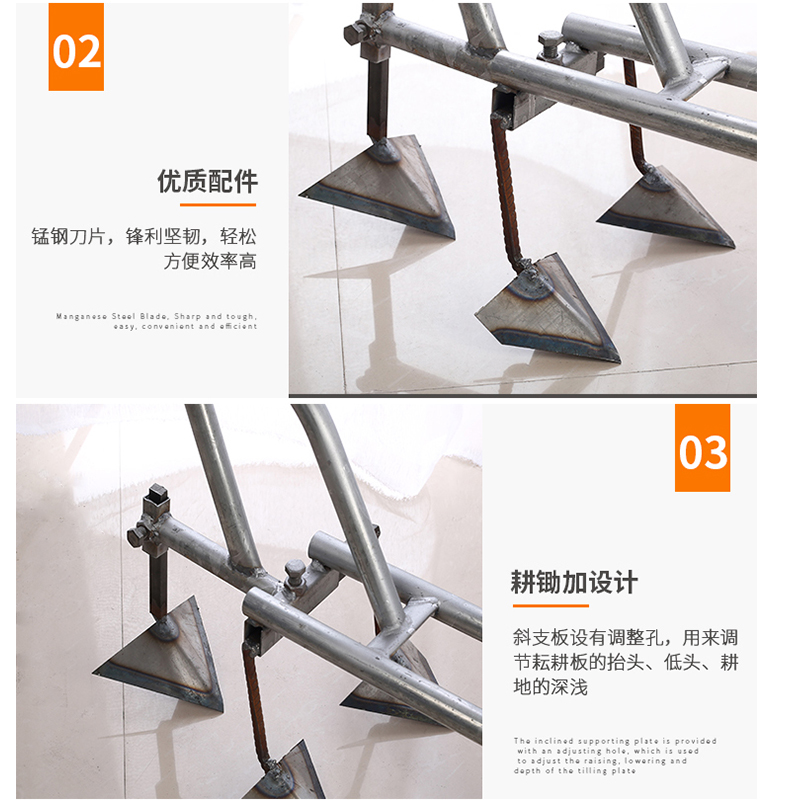 手推耘耕除草神器多功能开沟农具农用松土开荒工具耕地微耕旋耕机