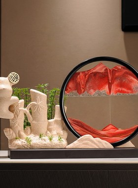 节节高升竹子摆件招财新中式客厅玄关流沙画摆设乔迁新居开业礼物