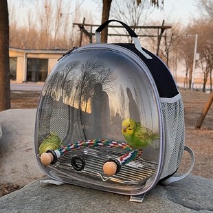 鹦鹉外出包便携鸟笼过年回家背包冬天保暖外带小鸟包玄风太阳牡丹
