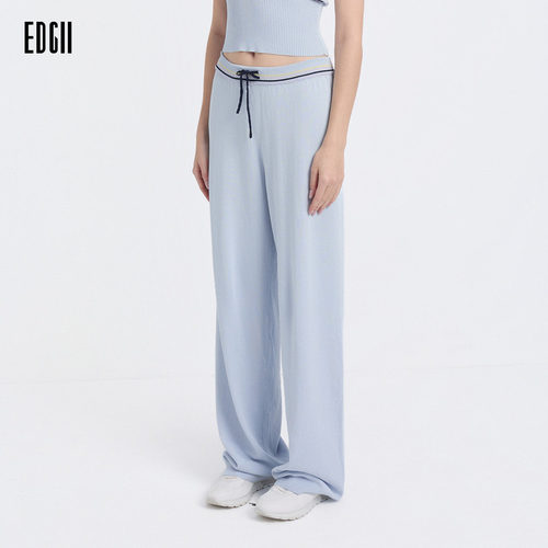 EDGII冰感高腰显瘦阔腿休闲裤女