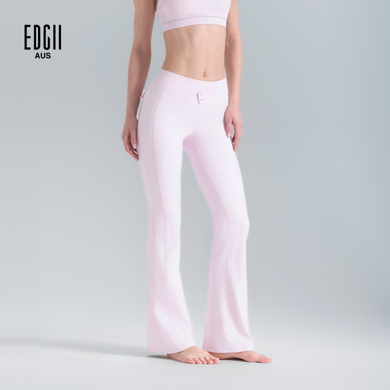 EDGII 高弹微喇瑜伽裤中高腰提臀显腿长芭杆运动裤显瘦健身裤女款