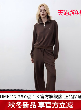 【王玉雯同款】EDGII 2025AW新品卫衣翻领半拉链长袖上衣正肩卫衣