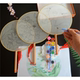 非遗diy填色团扇熟绢扇子绘画新款 白圆扇儿童创意国画扇刺绣宫扇