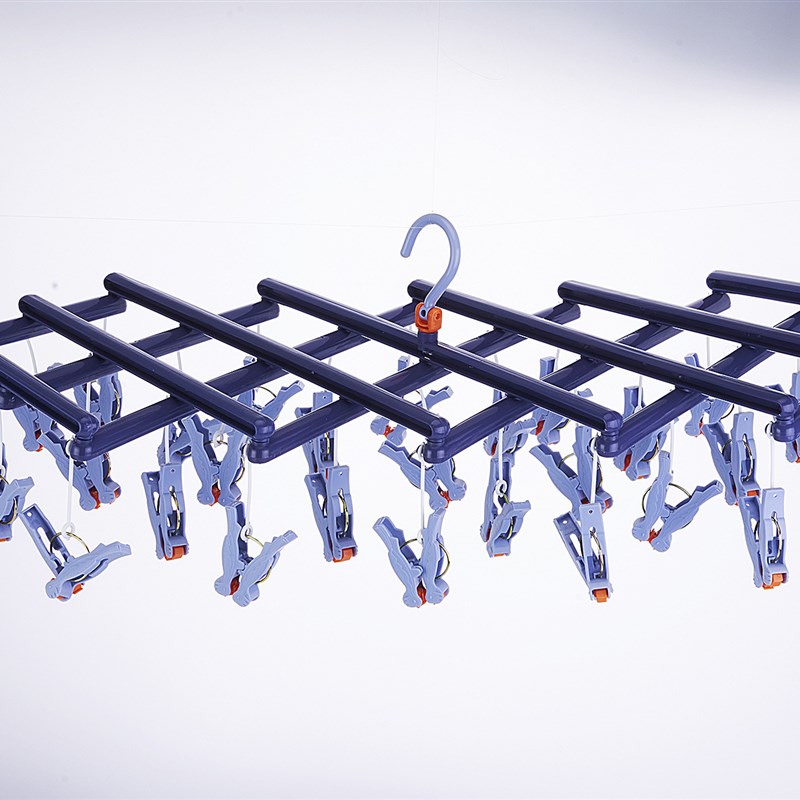 折叠晾衣架塑料多夹子魔术衣架袜子夹多功能秒收衣架防滑加厚无痕