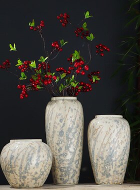 时尚陶瓷花瓶摆件工艺品 客厅餐桌插花家居新中式白色干花瓷器