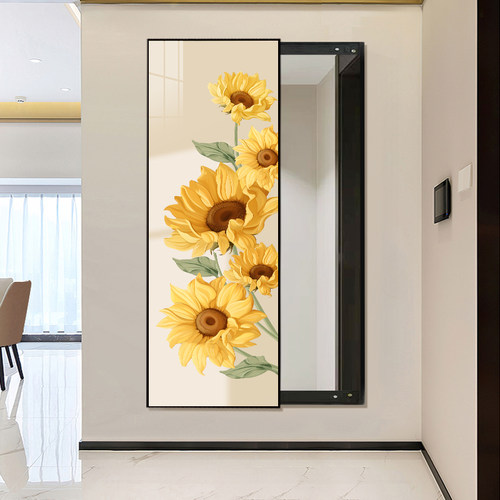 隐藏式试衣镜北欧风玄关画装饰画家用全身镜壁画衣帽间隐形穿衣镜