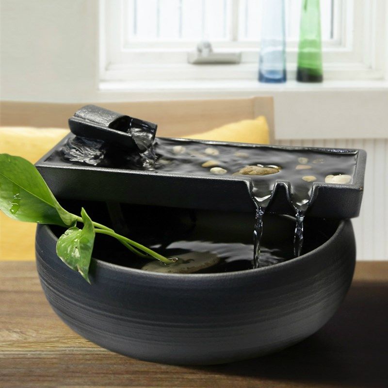 中式招财流水景观摆件办公室装饰水循环喷泉风水轮客厅简约小鱼缸,家居饰品,流水摆件,淘宝优惠券,粉丝福利购,淘宝优惠卷