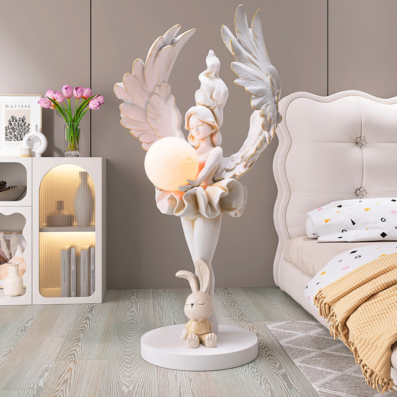 法式复古天使女孩客厅落地摆件家居饰品电视柜沙发旁灯乔迁礼物,家居饰品,落地摆件,淘宝优惠券,粉丝福利购,淘宝优惠卷